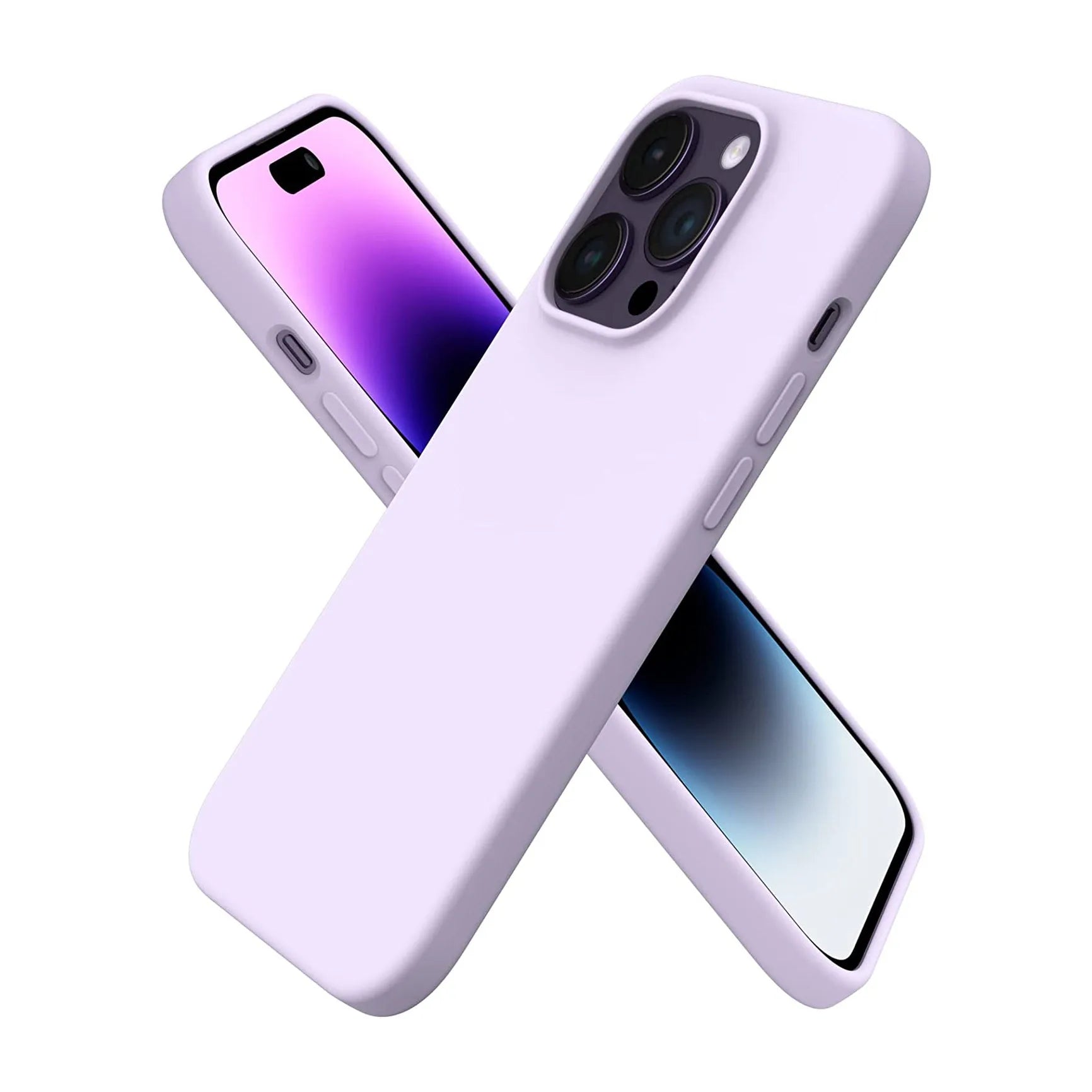 Liquid Silicone Case For Apple iPhone 14 Pro Luxury Thin Phone Cover Liliac Purple