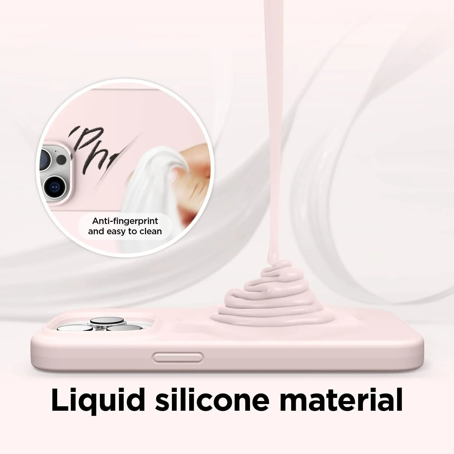 Liquid Silicone Case For Apple iPhone 14 Pro Max Luxury Thin Phone Cover Pink Sand