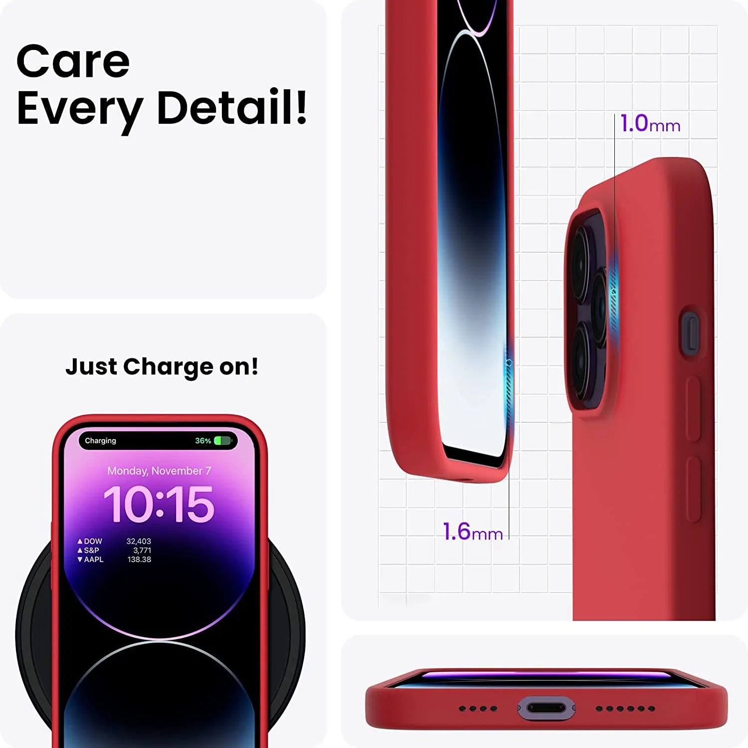 Liquid Silicone Case For Apple iPhone 14 Pro Max Luxury Thin Phone Cover Red