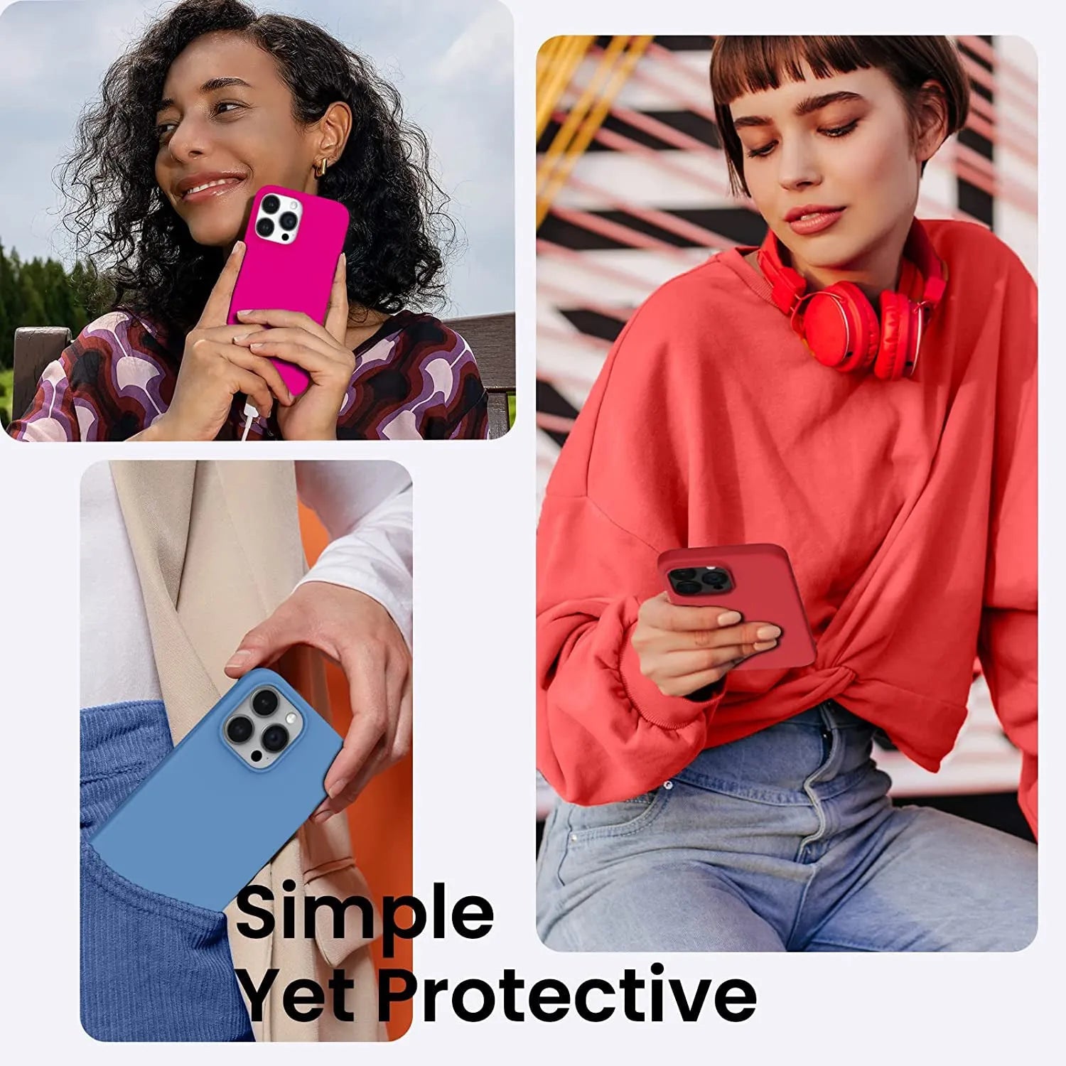 Liquid Silicone Case For Apple iPhone 14 Pro Max Luxury Thin Phone Cover Red