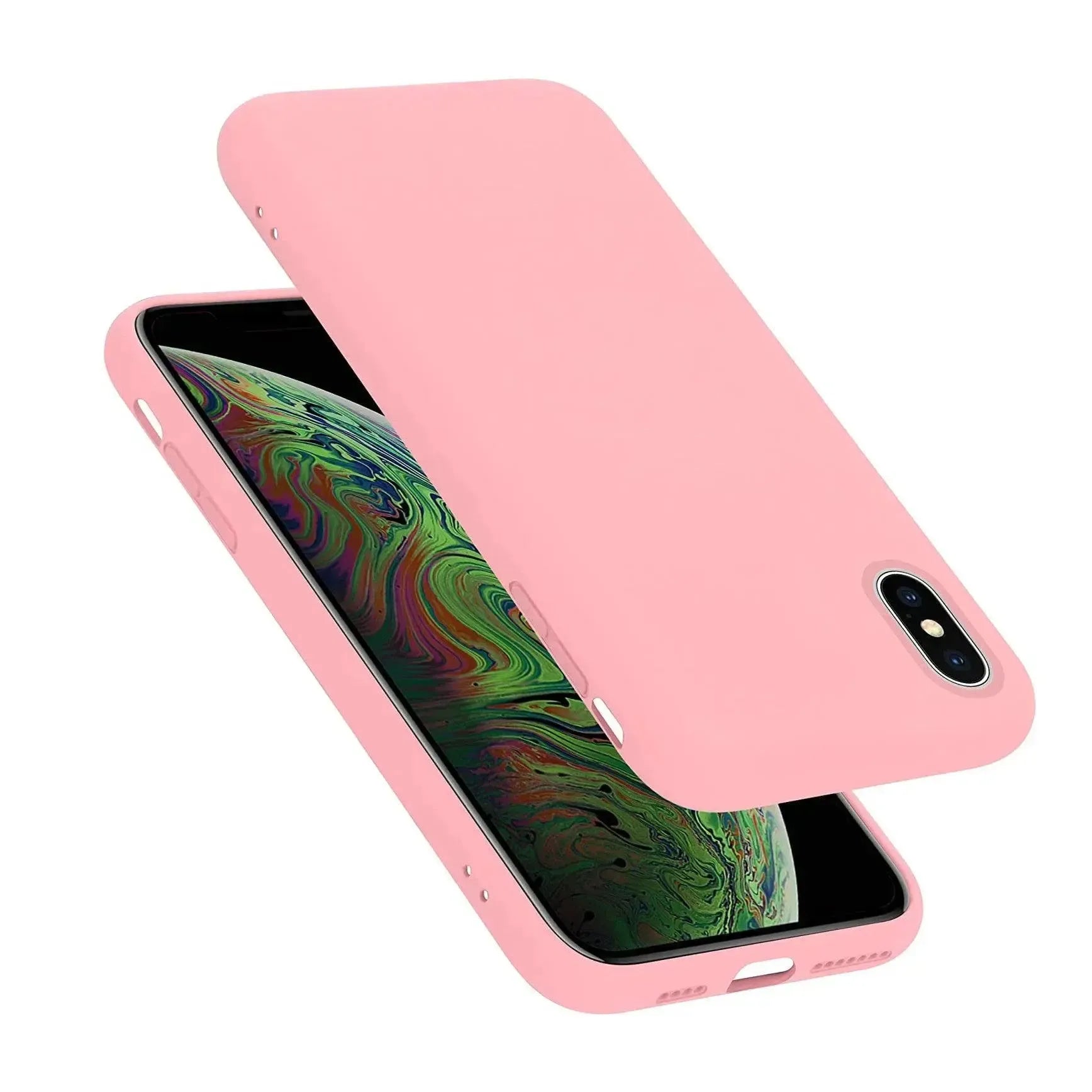 Liquid Silicone Case For Apple iPhone XS Max Luxury Thin Phone Cover - Chalk Pink