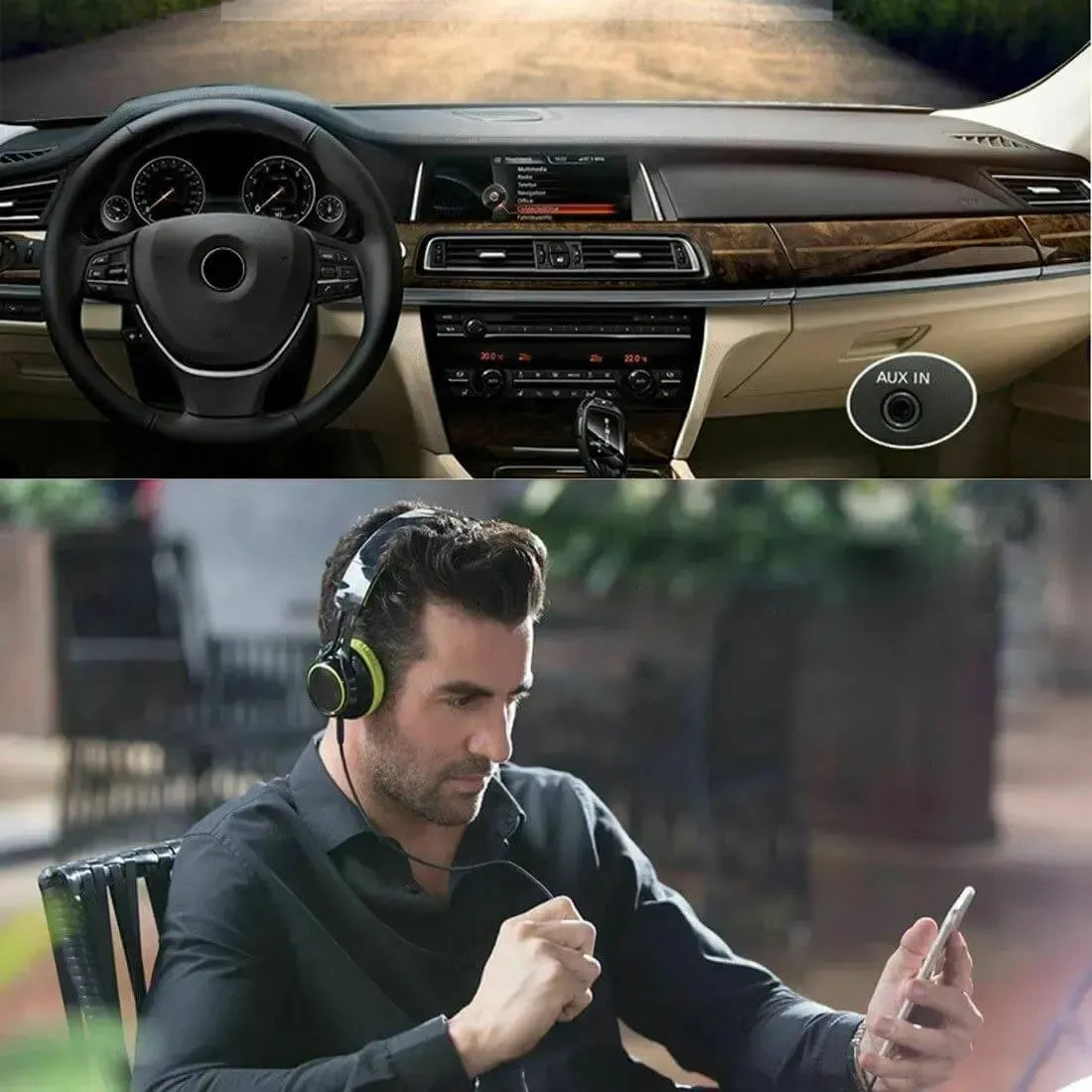 Male to Male 3.5mm Stereo Jack Aux Cable 0.5m