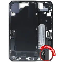 Mid Frame Housing W/ Charging Port Flex & Small Parts For I Phone 16 (Eu / Global Version) (Used Oem Pull: Grade B) (Black)