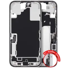 Mid Frame Housing W/ Charging Port Flex & Small Parts For I Phone 16 (Eu / Global Version) (Used Oem Pull: Grade B) (White)