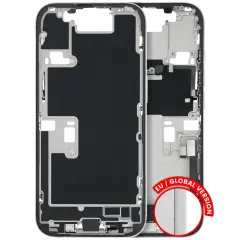 Mid Frame Housing W/ Charging Port Flex & Small Parts For I Phone 16 Pro (Eu / Global Version) (Used Oem Pull: Grade A) (White Titanium)