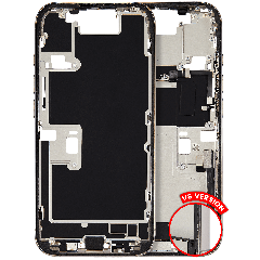 Mid Frame Housing W/ Charging Port Flex & Small Parts For I Phone 16 Pro (Us Version) (Used Oem Pull: Grade A) (Natural Titanium)