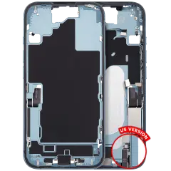 Mid Frame Housing W/ Charging Port Flex & Small Parts For I Phone 16 (Us Version) (Used Oem Pull: Grade A) (Teal)