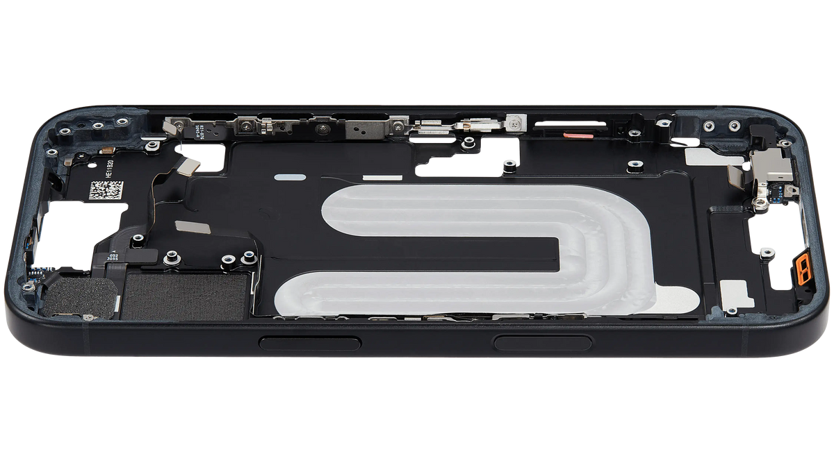 Mid Frame Housing W/ Small Parts For I Phone 16 (Eu / Global Version) (Used Oem Pull: Grade A) (Black)