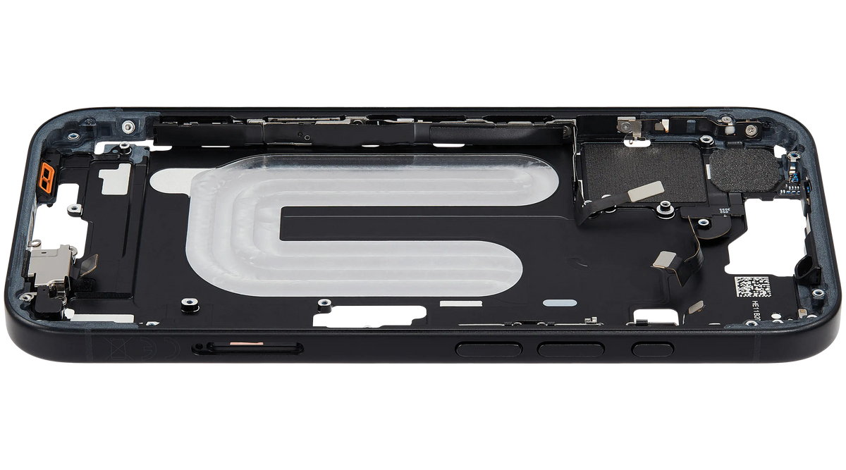 Mid Frame Housing W/ Small Parts For I Phone 16 (Eu / Global Version) (Used Oem Pull: Grade A) (Black)