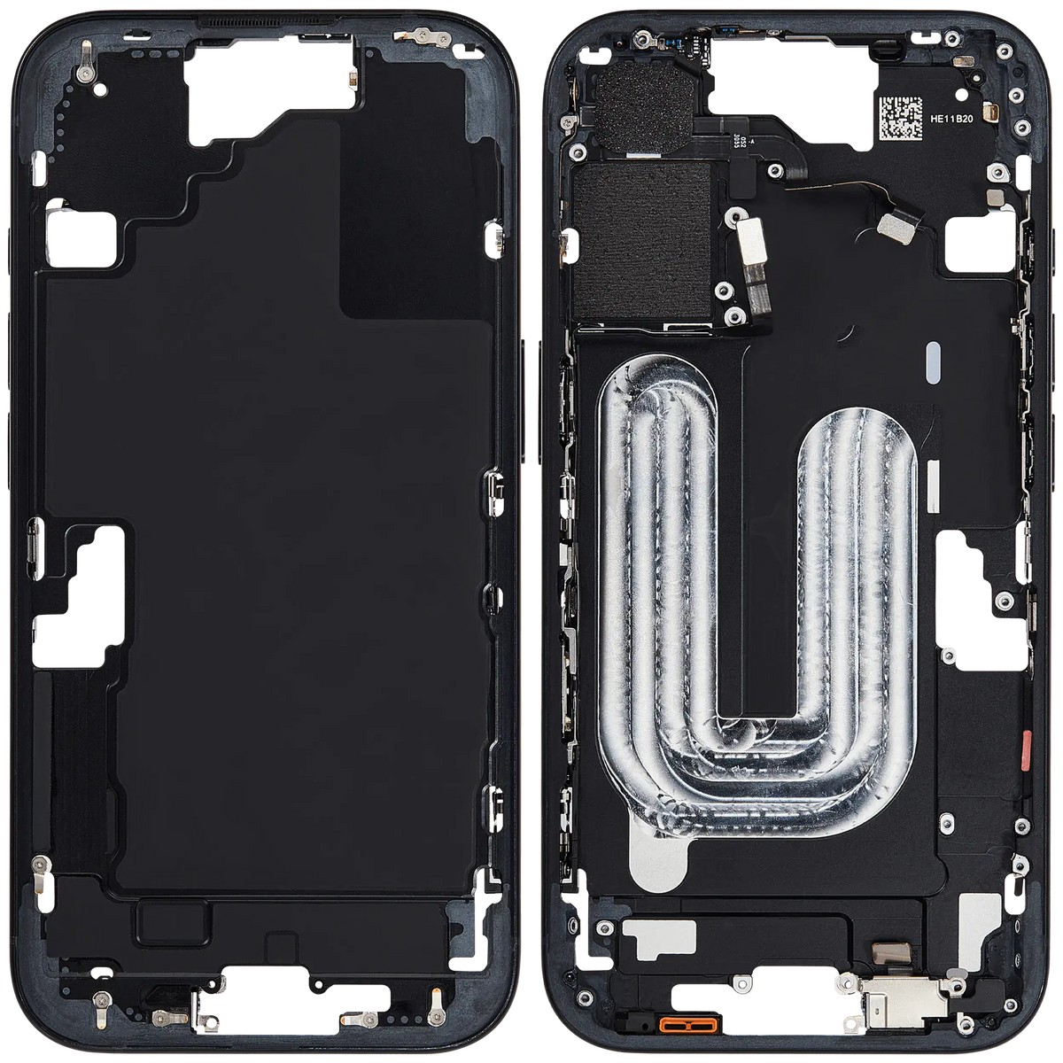Mid Frame Housing W/ Small Parts For I Phone 16 (Eu / Global Version) (Used Oem Pull: Grade A) (Black)