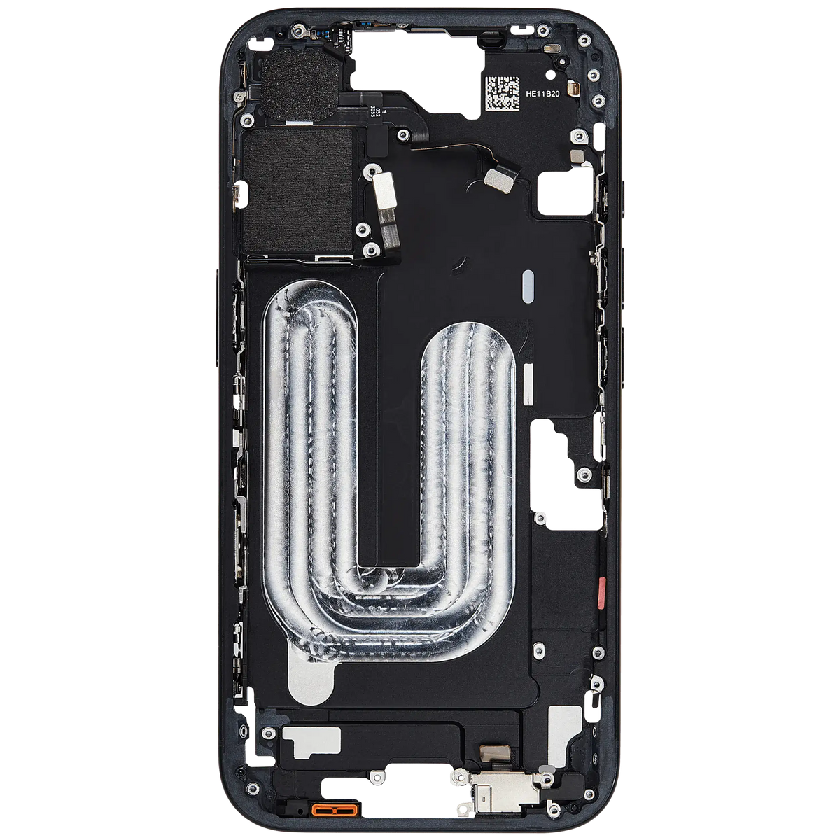 Mid Frame Housing W/ Small Parts For I Phone 16 (Eu / Global Version) (Used Oem Pull: Grade A) (Black)