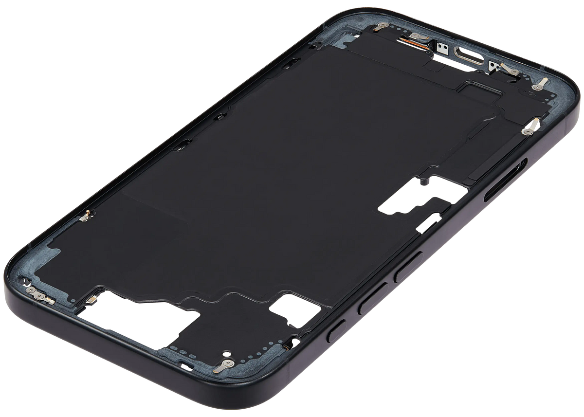 Mid Frame Housing W/ Small Parts For I Phone 16 (Eu / Global Version) (Used Oem Pull: Grade A) (Black)