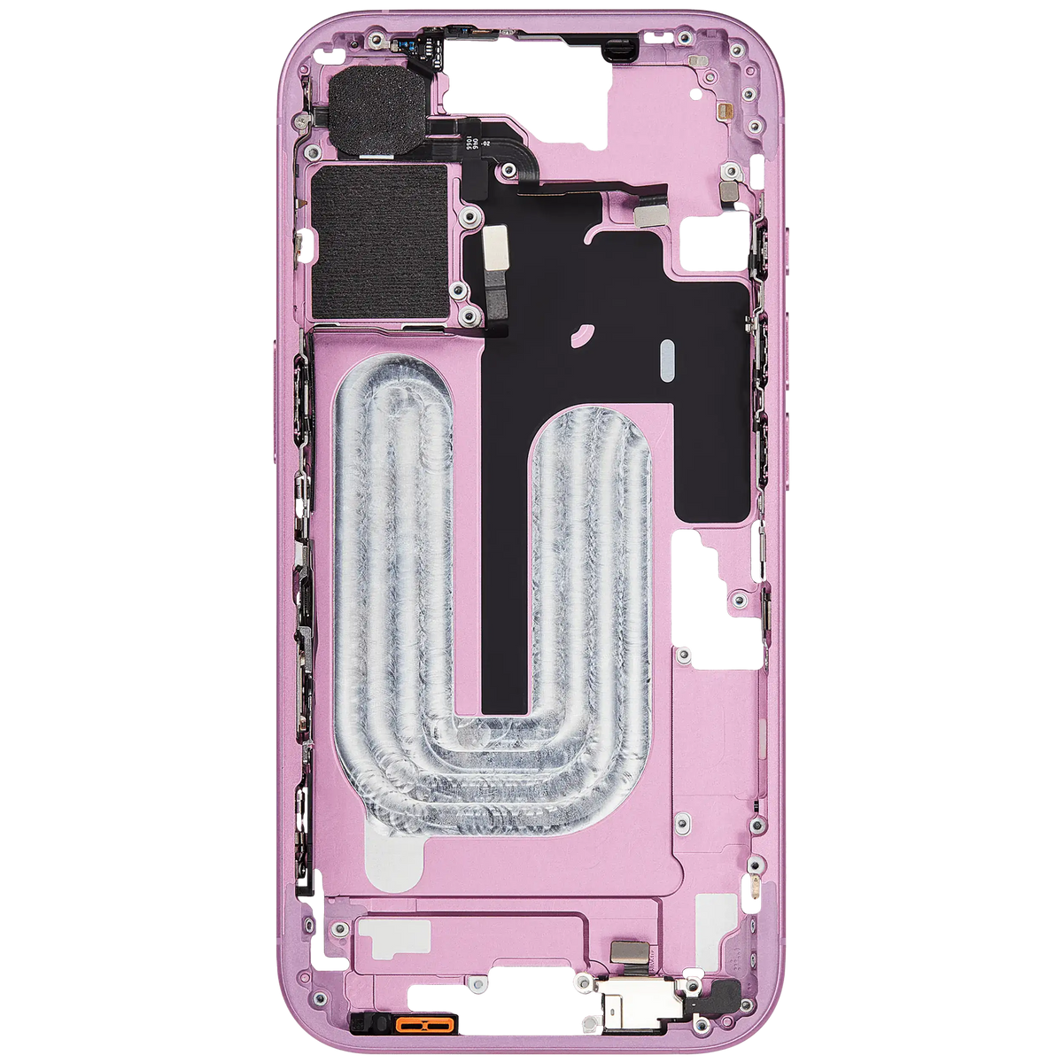 Mid Frame Housing W/ Small Parts For I Phone 16 (Eu / Global Version) (Used Oem Pull: Grade A) (Pink)
