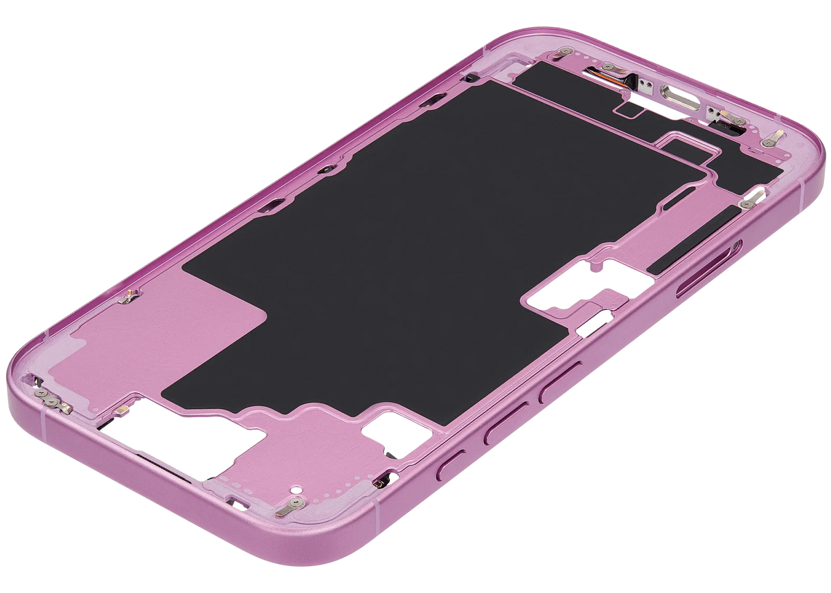 Mid Frame Housing W/ Small Parts For I Phone 16 (Eu / Global Version) (Used Oem Pull: Grade A) (Pink)