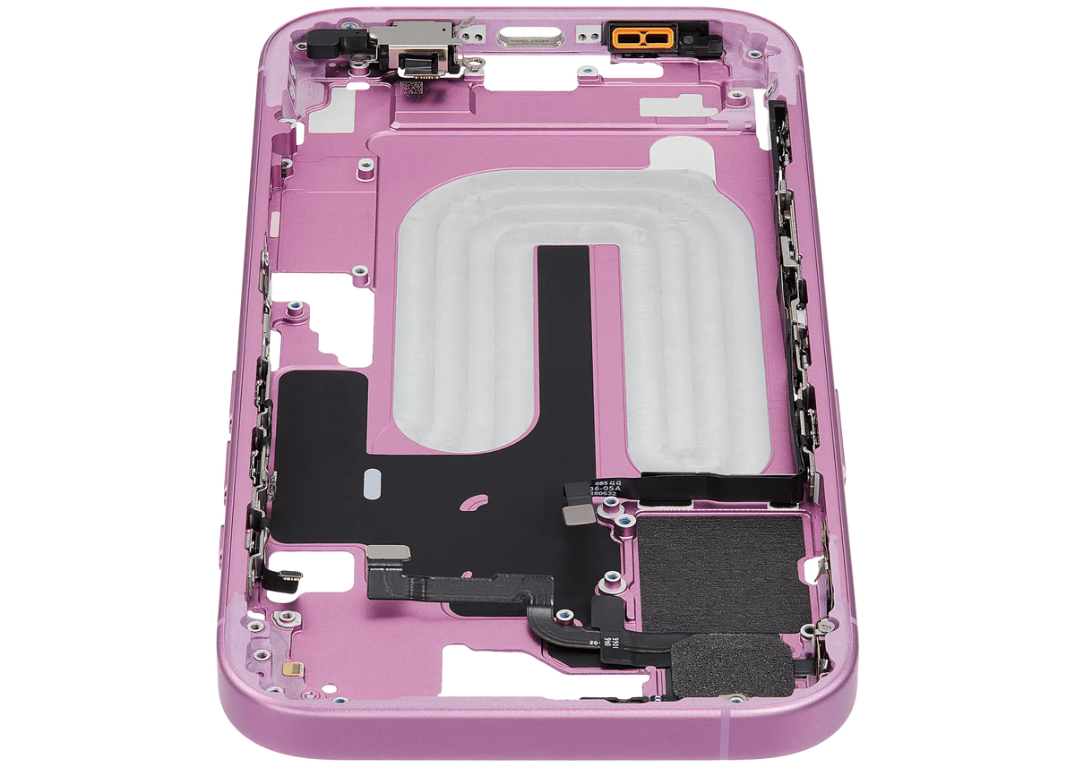 Mid Frame Housing W/ Small Parts For I Phone 16 (Eu / Global Version) (Used Oem Pull: Grade A) (Pink)