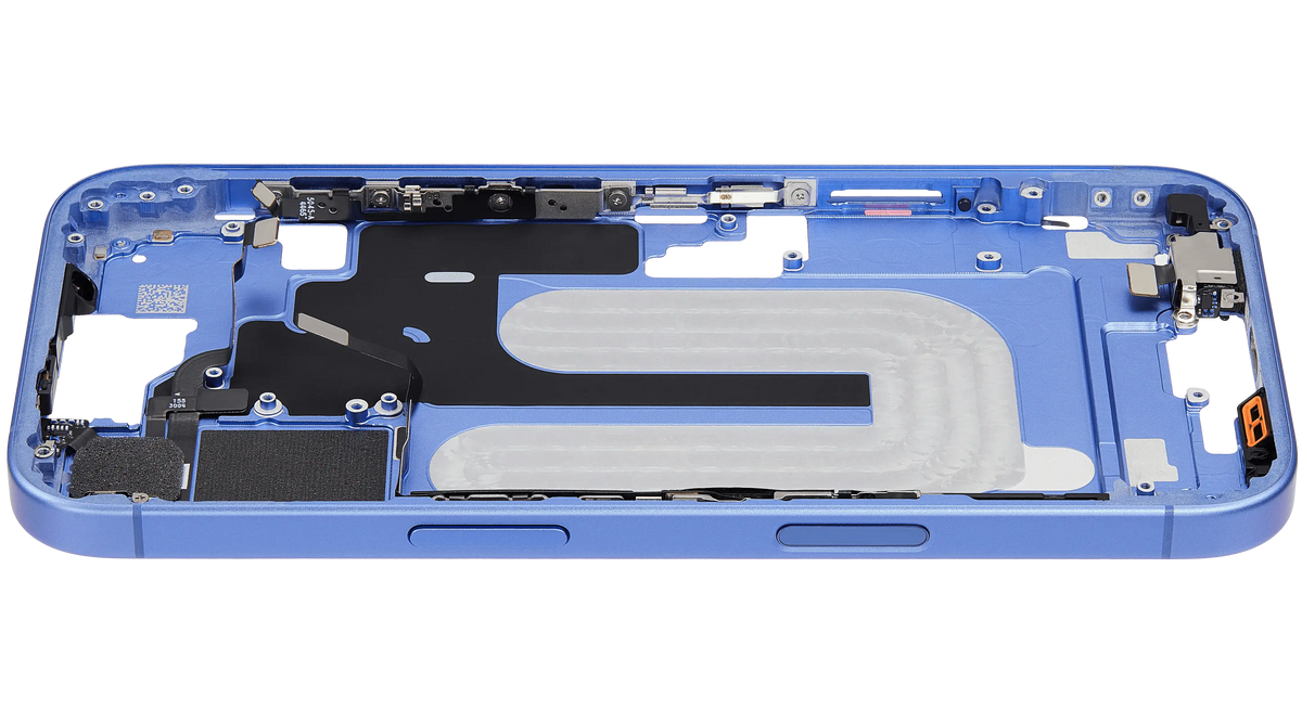Mid Frame Housing W/ Small Parts For I Phone 16 (Eu / Global Version) (Used Oem Pull: Grade A) (Ultramarine)