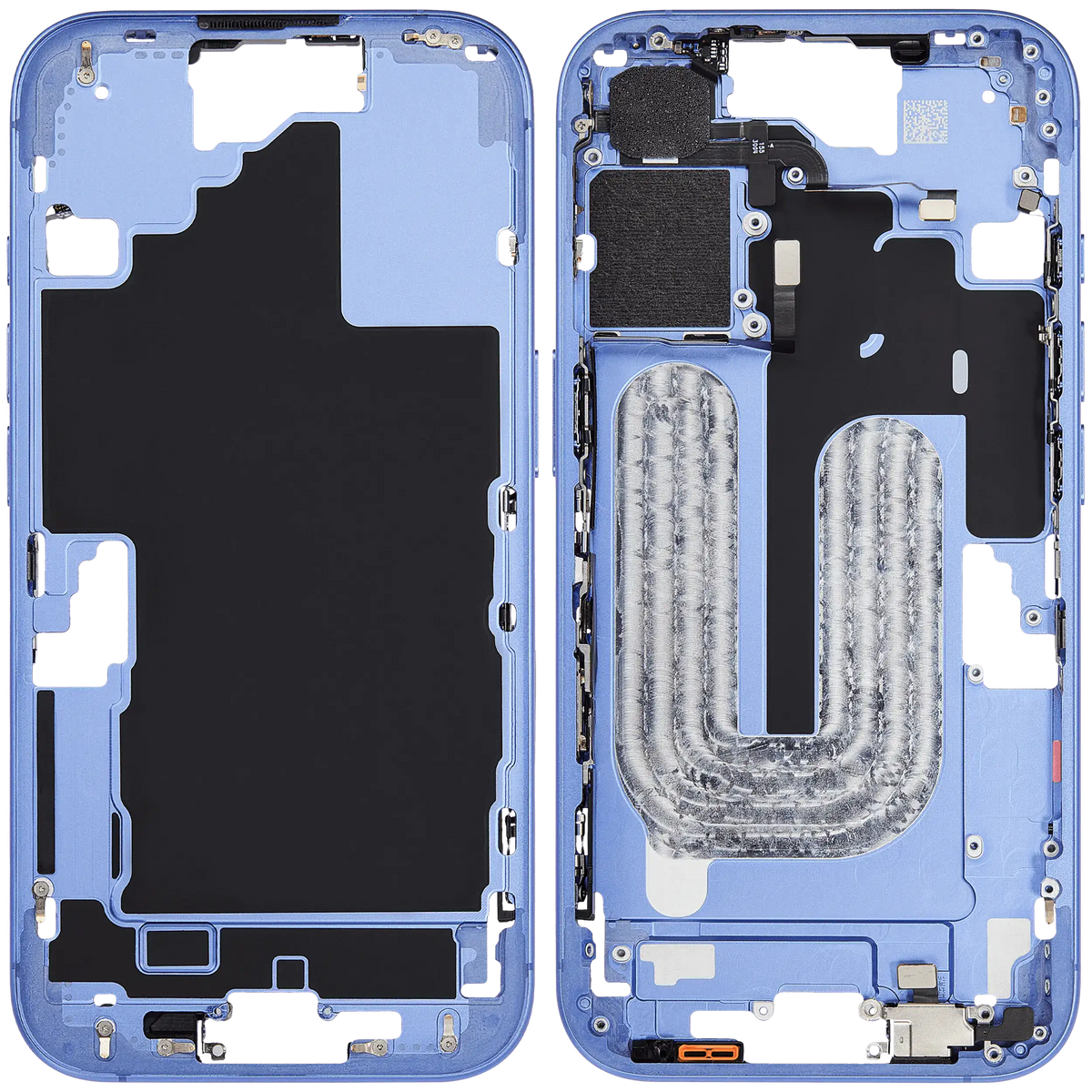 Mid Frame Housing W/ Small Parts For I Phone 16 (Eu / Global Version) (Used Oem Pull: Grade A) (Ultramarine)