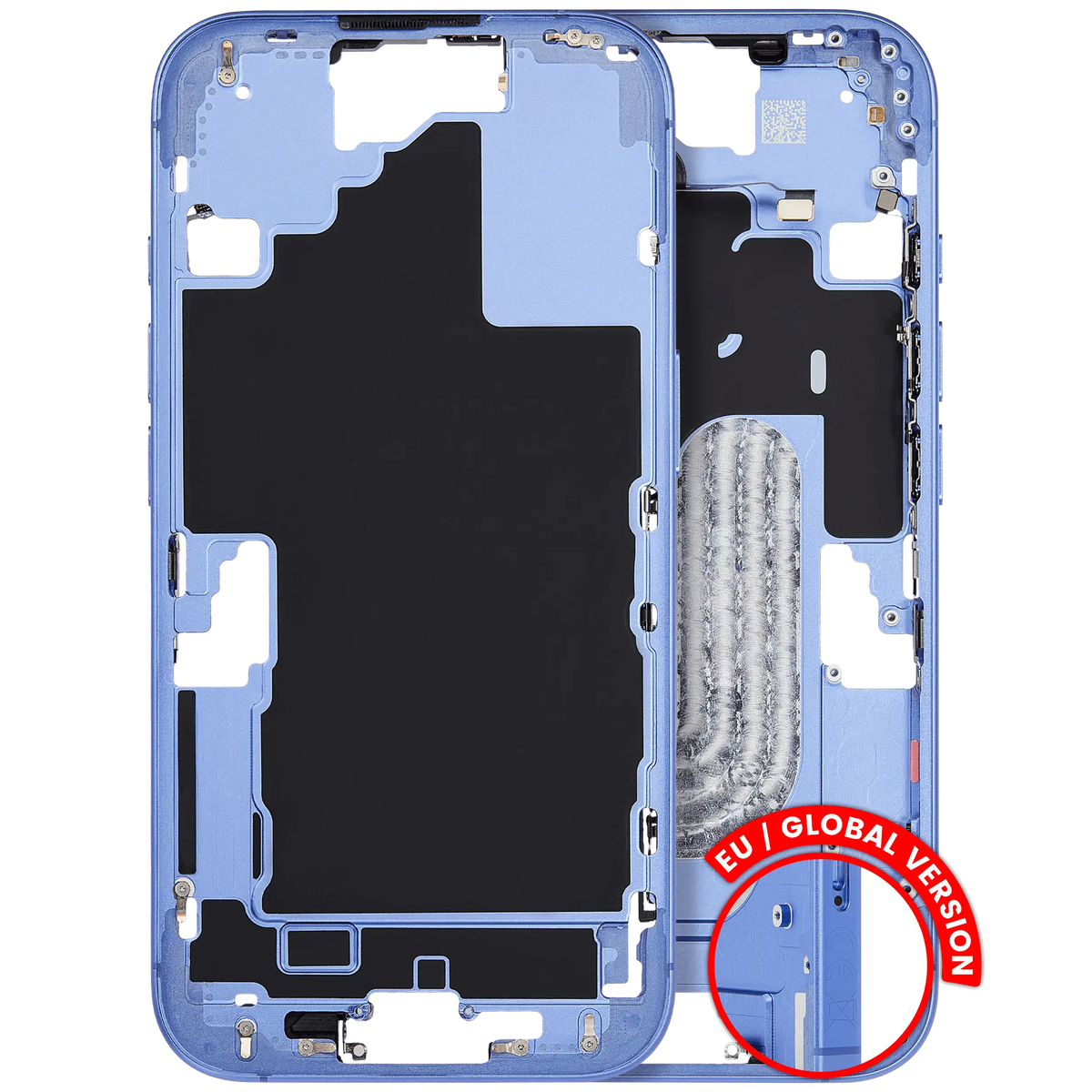 Mid Frame Housing W/ Small Parts For I Phone 16 (Eu / Global Version) (Used Oem Pull: Grade A) (Ultramarine)