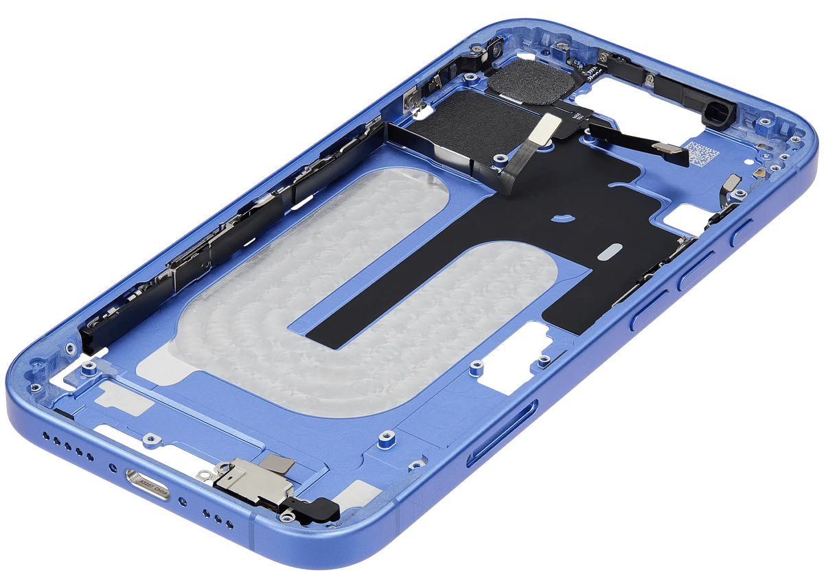 Mid Frame Housing W/ Small Parts For I Phone 16 (Eu / Global Version) (Used Oem Pull: Grade A) (Ultramarine)