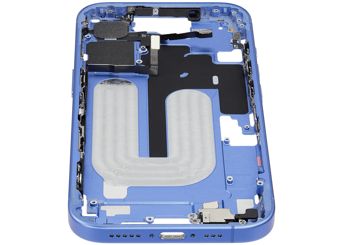 Mid Frame Housing W/ Small Parts For I Phone 16 (Eu / Global Version) (Used Oem Pull: Grade A) (Ultramarine)