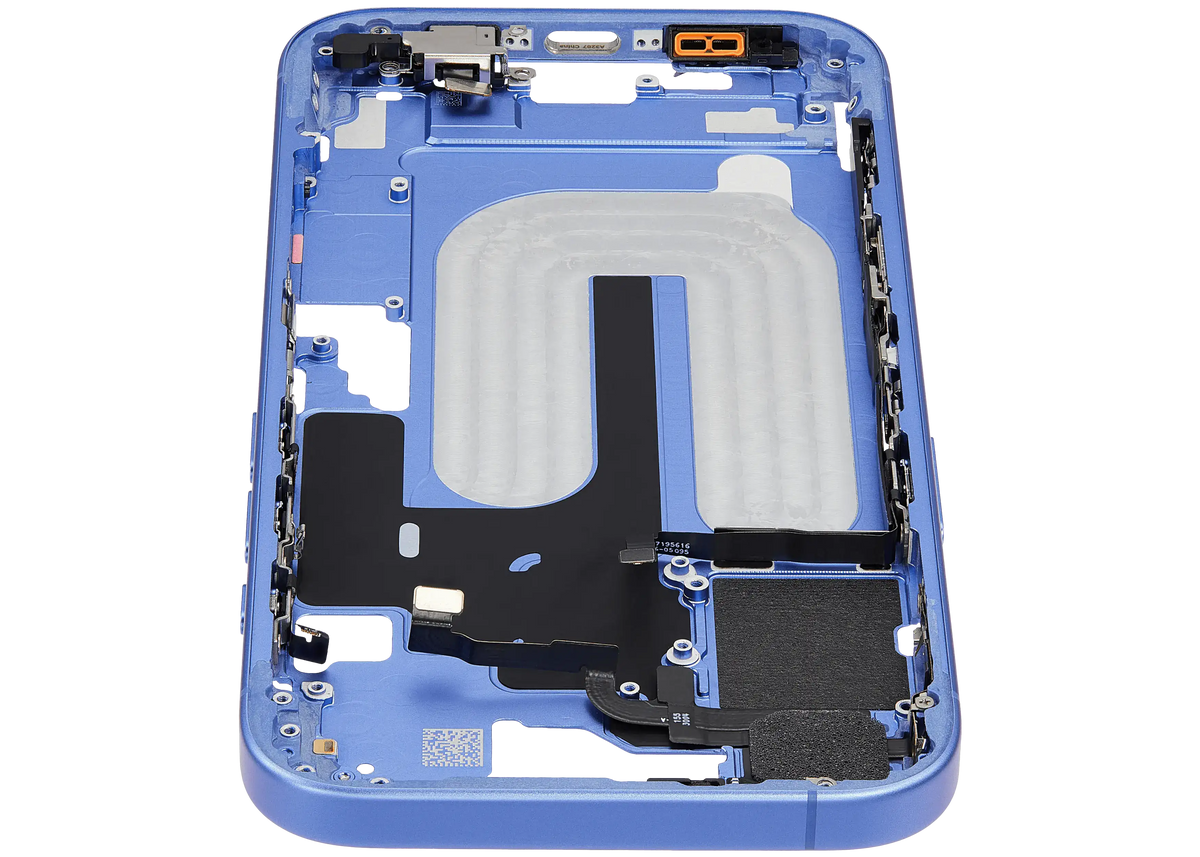 Mid Frame Housing W/ Small Parts For I Phone 16 (Eu / Global Version) (Used Oem Pull: Grade A) (Ultramarine)