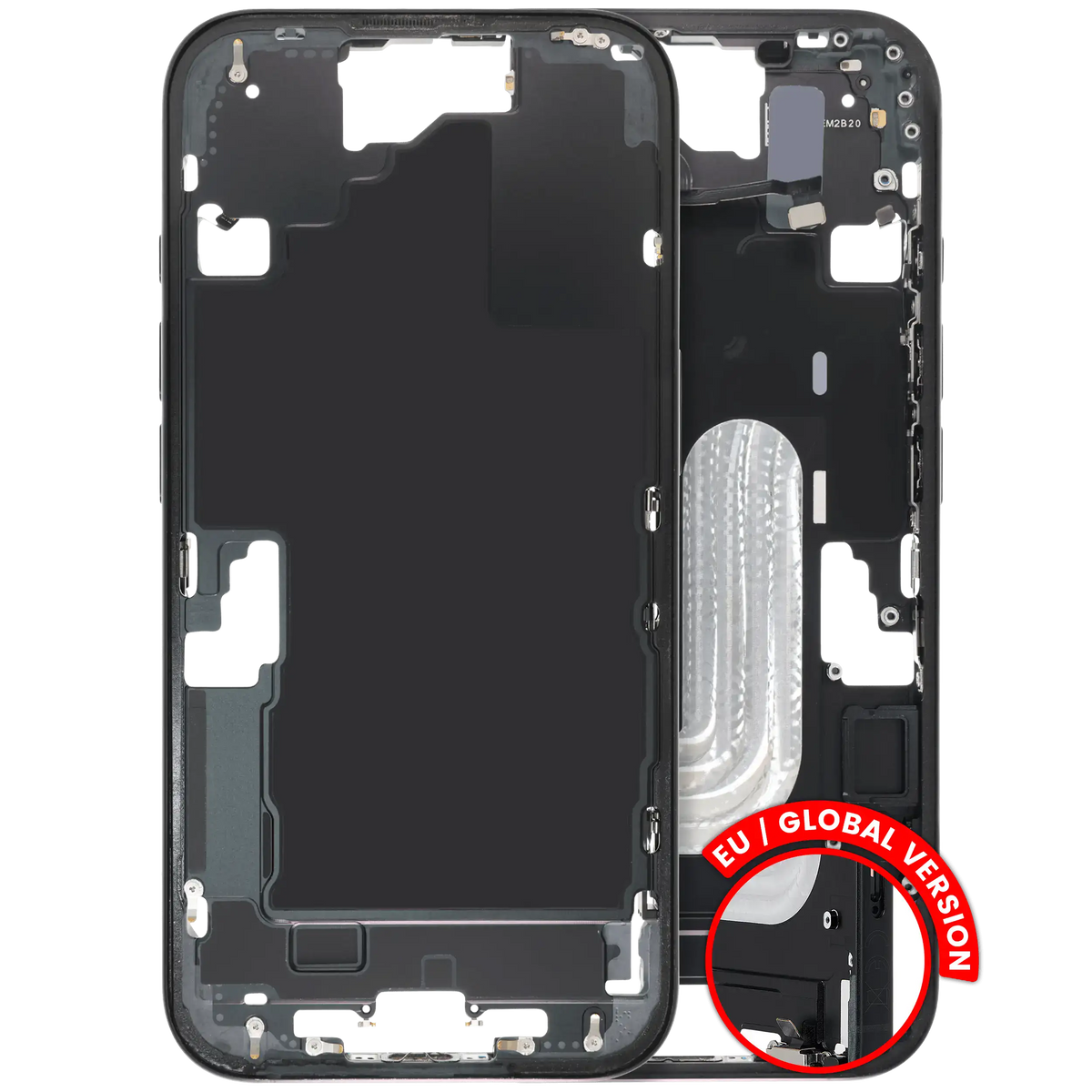 Mid Frame Housing W/ Small Parts For I Phone 16 (Eu / Global Version) (Used Oem Pull: Grade B) (Black)