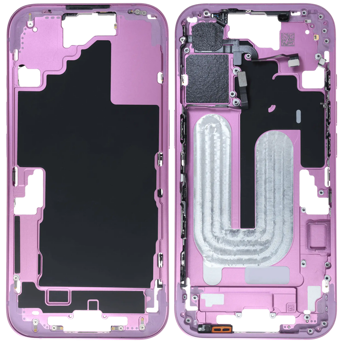 Mid Frame Housing W/ Small Parts For I Phone 16 (Eu / Global Version) (Used Oem Pull: Grade B) (Pink)