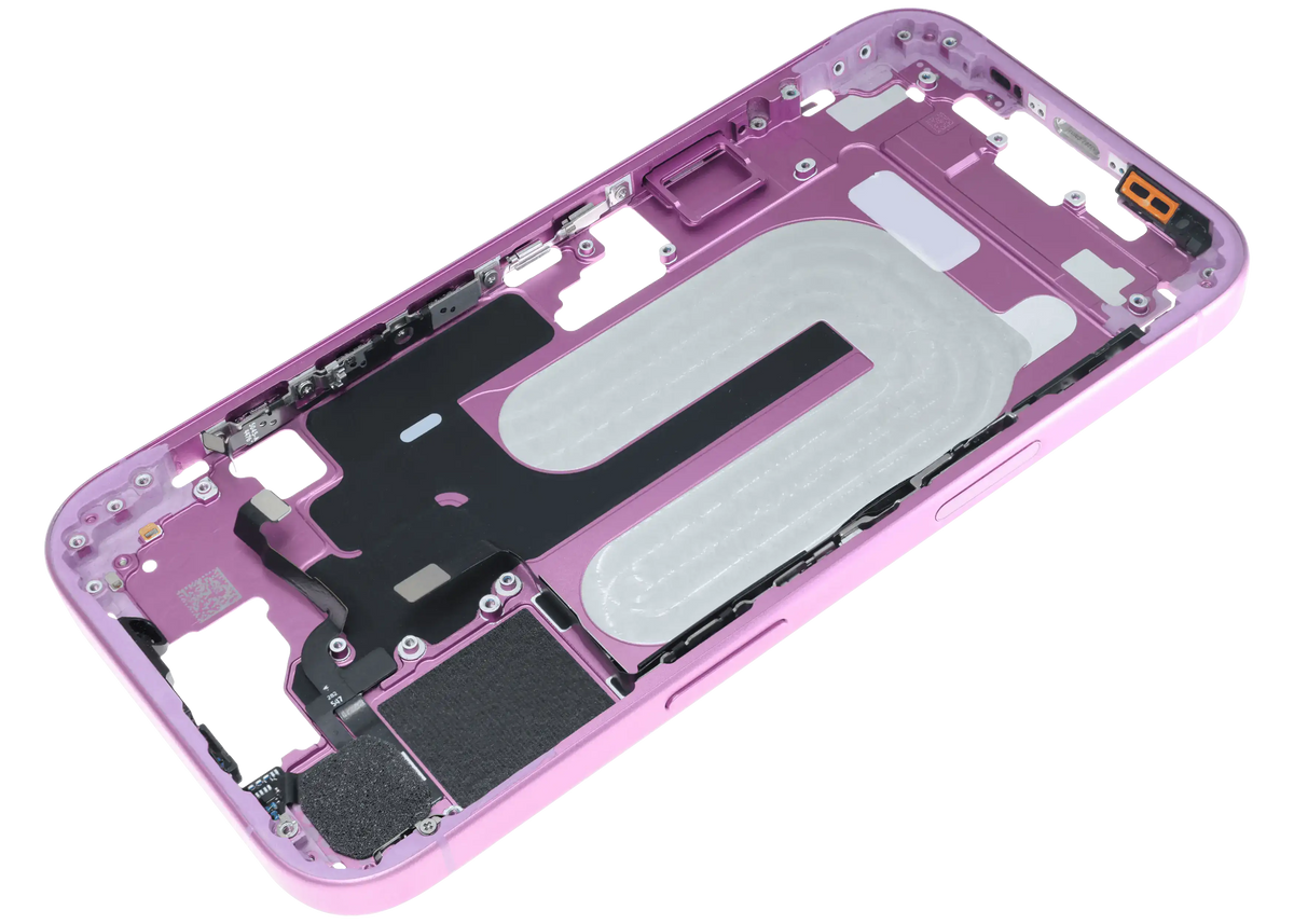 Mid Frame Housing W/ Small Parts For I Phone 16 (Eu / Global Version) (Used Oem Pull: Grade B) (Pink)