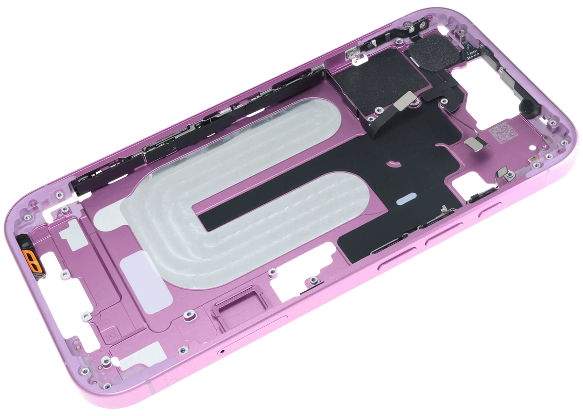 Mid Frame Housing W/ Small Parts For I Phone 16 (Eu / Global Version) (Used Oem Pull: Grade B) (Pink)