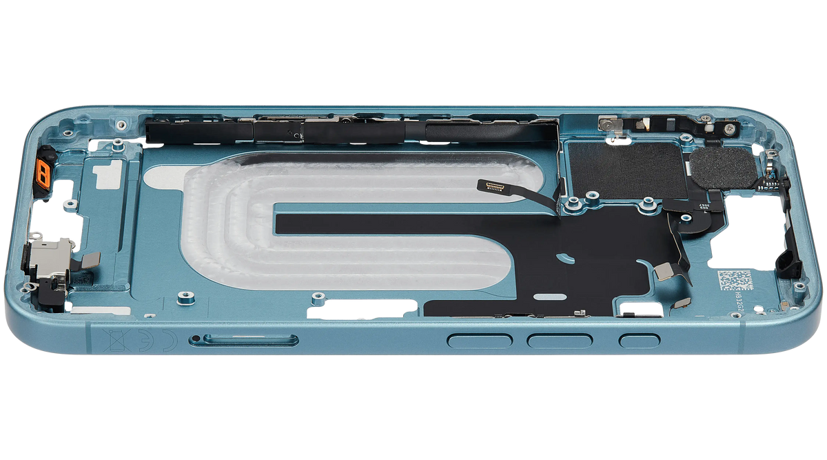 Mid Frame Housing W/ Small Parts For I Phone 16 (Eu / Global Version) (Used Oem Pull: Grade B) (Teal)