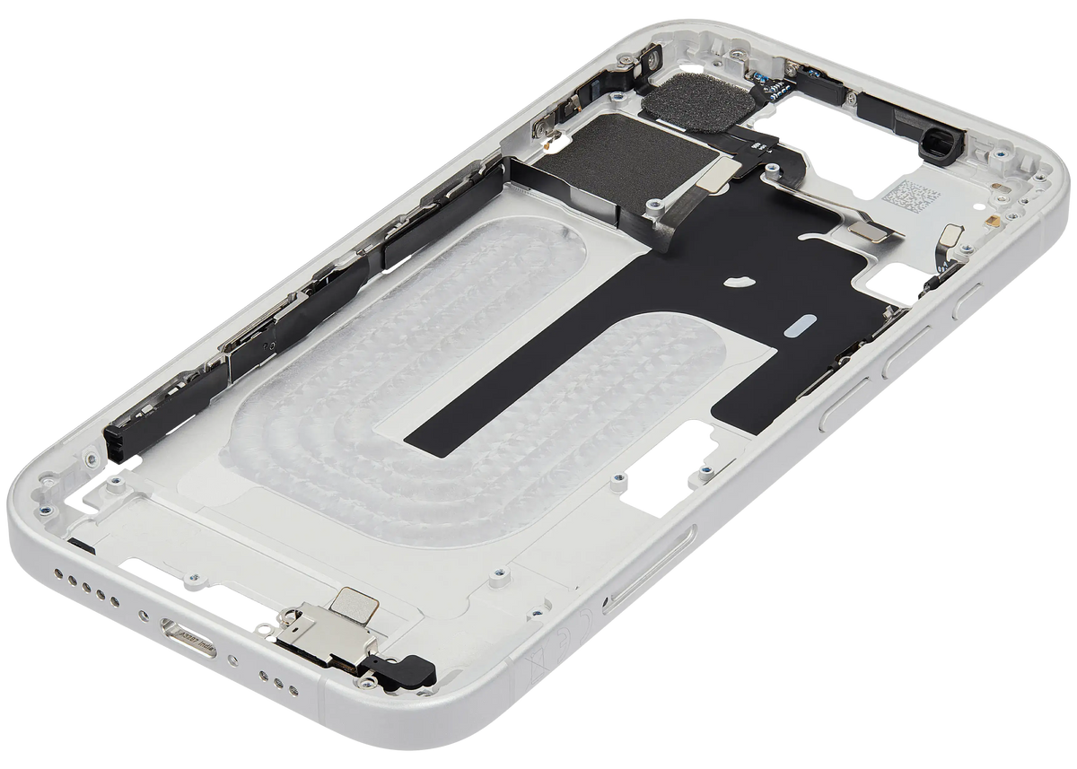 Mid Frame Housing W/ Small Parts For I Phone 16 (Eu / Global Version) (Used Oem Pull: Grade B) (White)