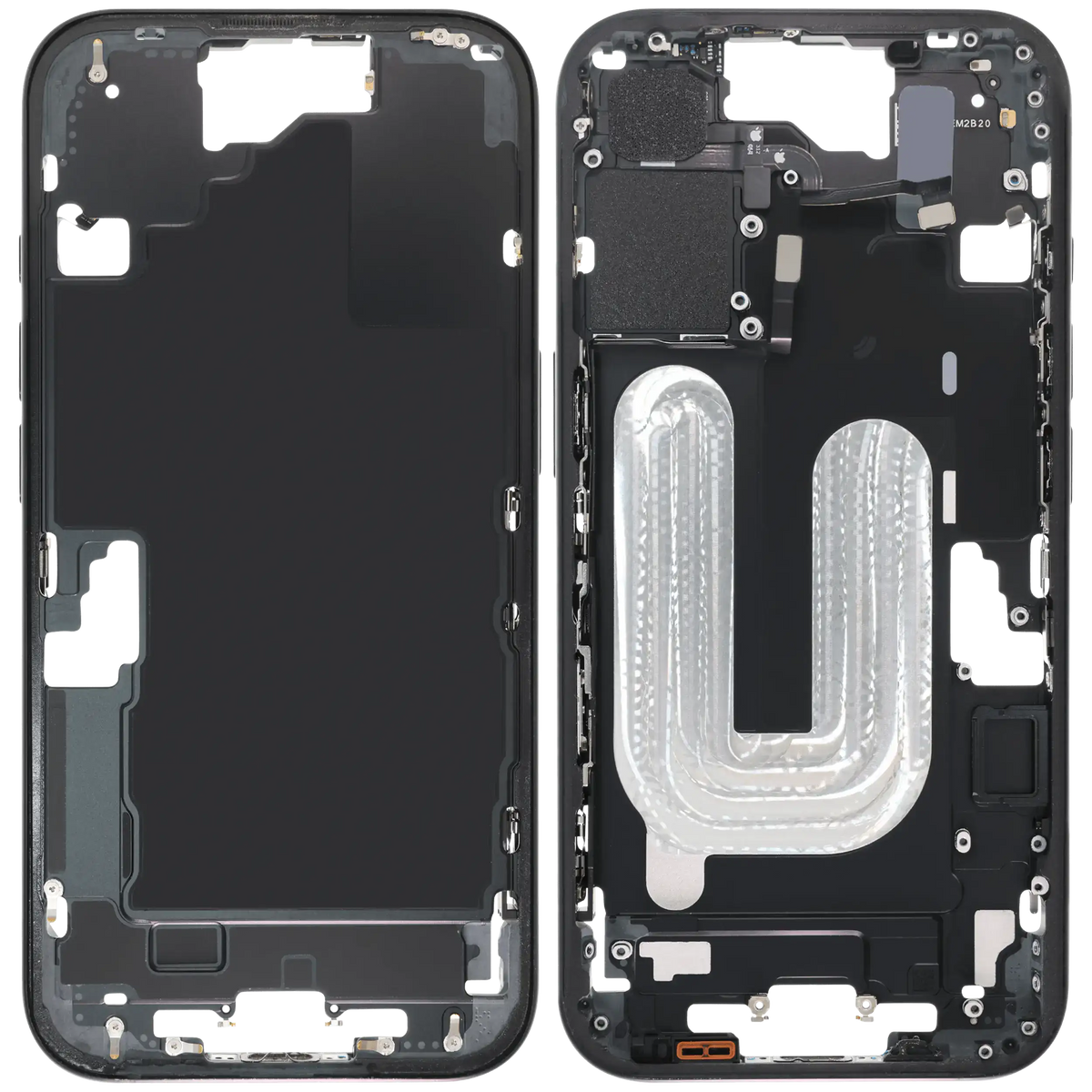 Mid Frame Housing W/ Small Parts For I Phone 16 (Eu / Global Version) (Used Oem Pull: Grade C) (Black)