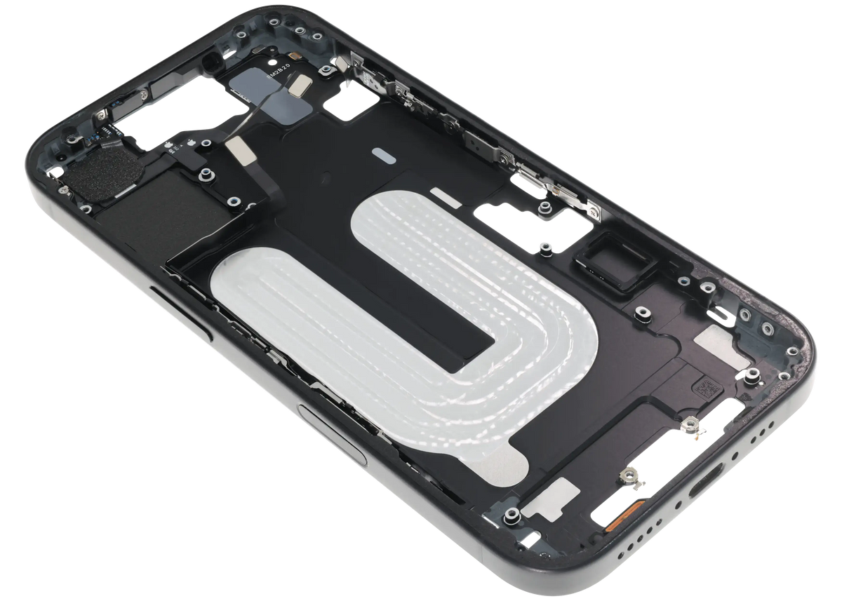 Mid Frame Housing W/ Small Parts For I Phone 16 (Eu / Global Version) (Used Oem Pull: Grade C) (Black)