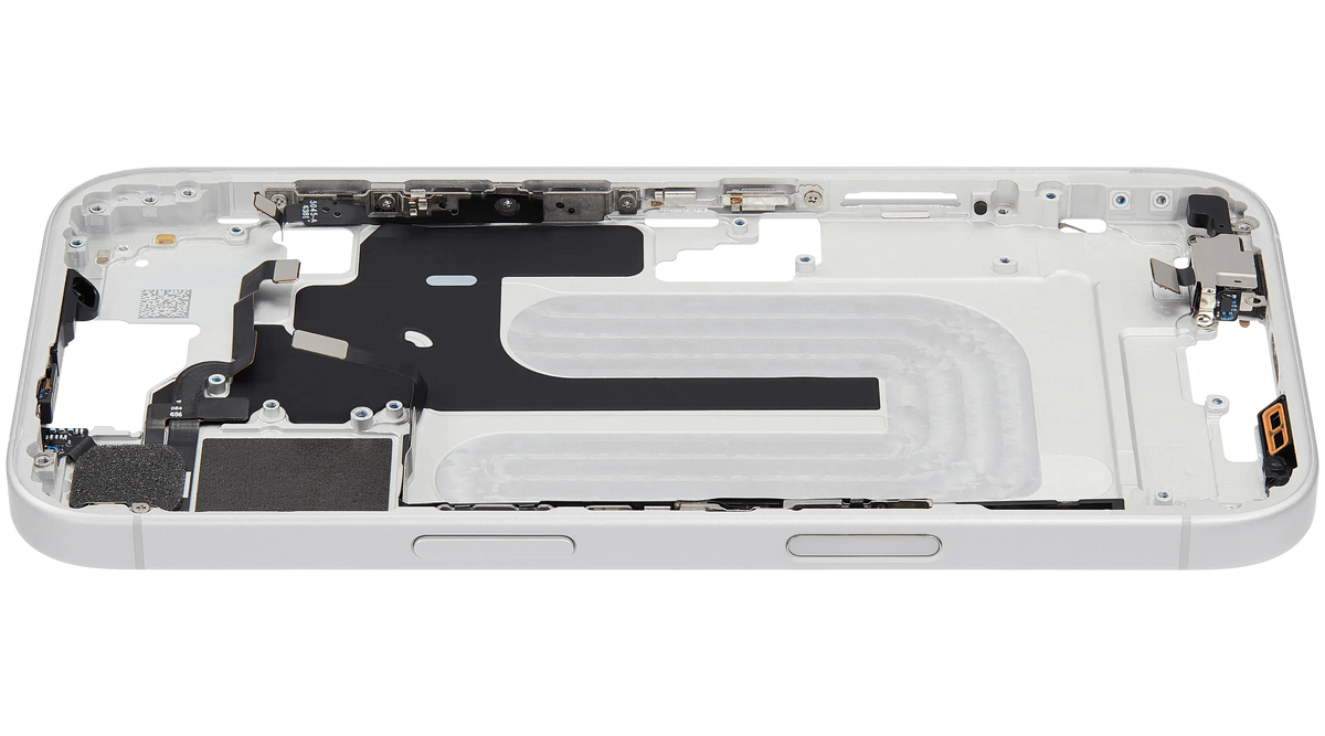 Mid Frame Housing W/ Small Parts For I Phone 16 (Eu / Global Version) (Used Oem Pull: Grade C) (White)