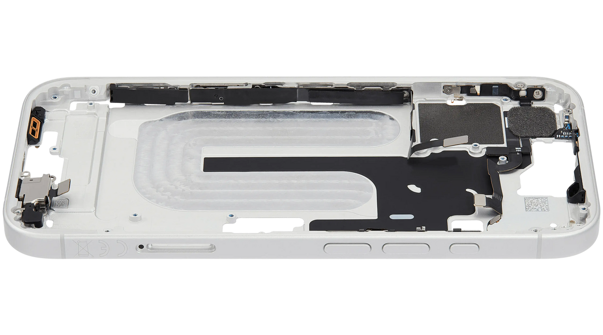 Mid Frame Housing W/ Small Parts For I Phone 16 (Eu / Global Version) (Used Oem Pull: Grade C) (White)