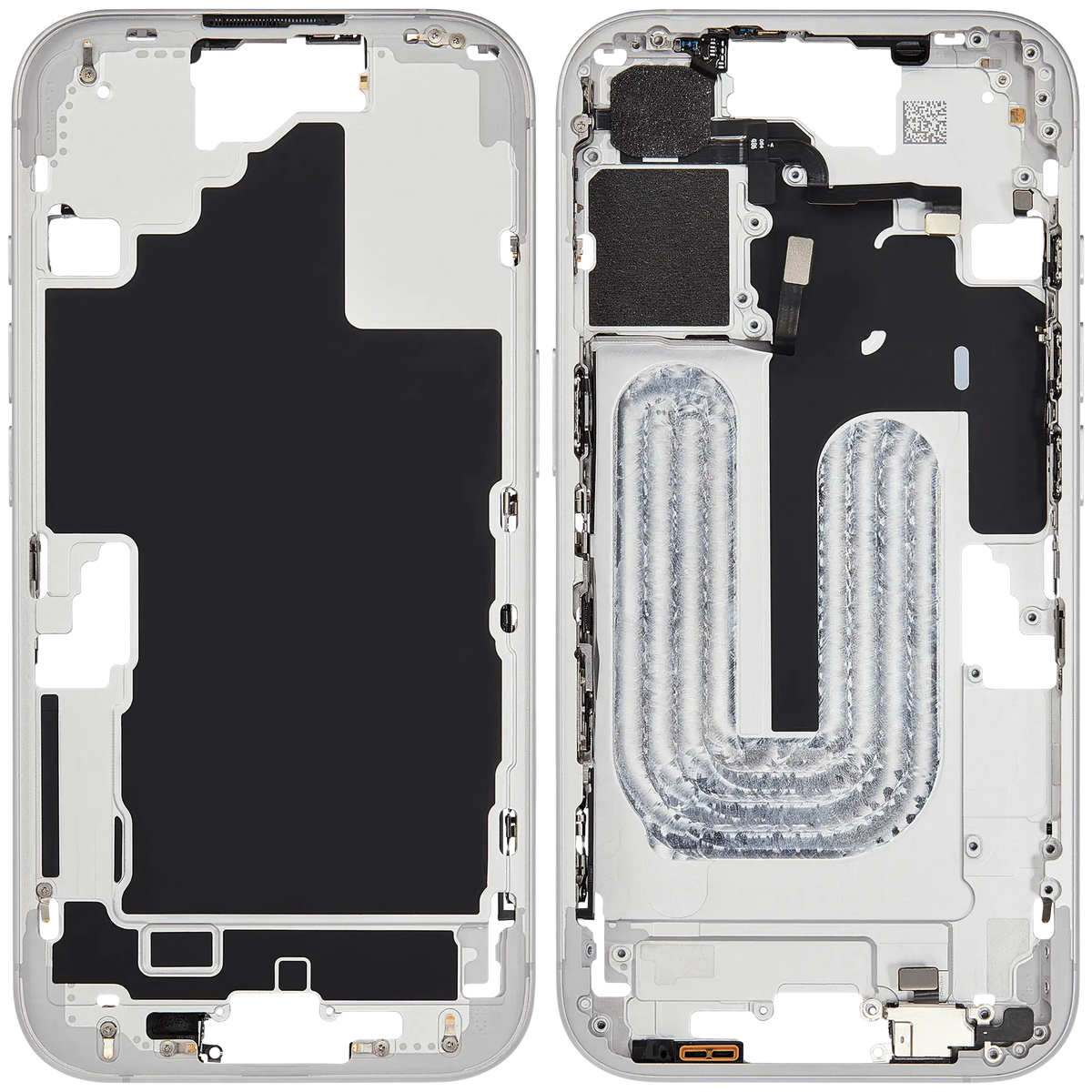 Mid Frame Housing W/ Small Parts For I Phone 16 (Eu / Global Version) (Used Oem Pull: Grade C) (White)