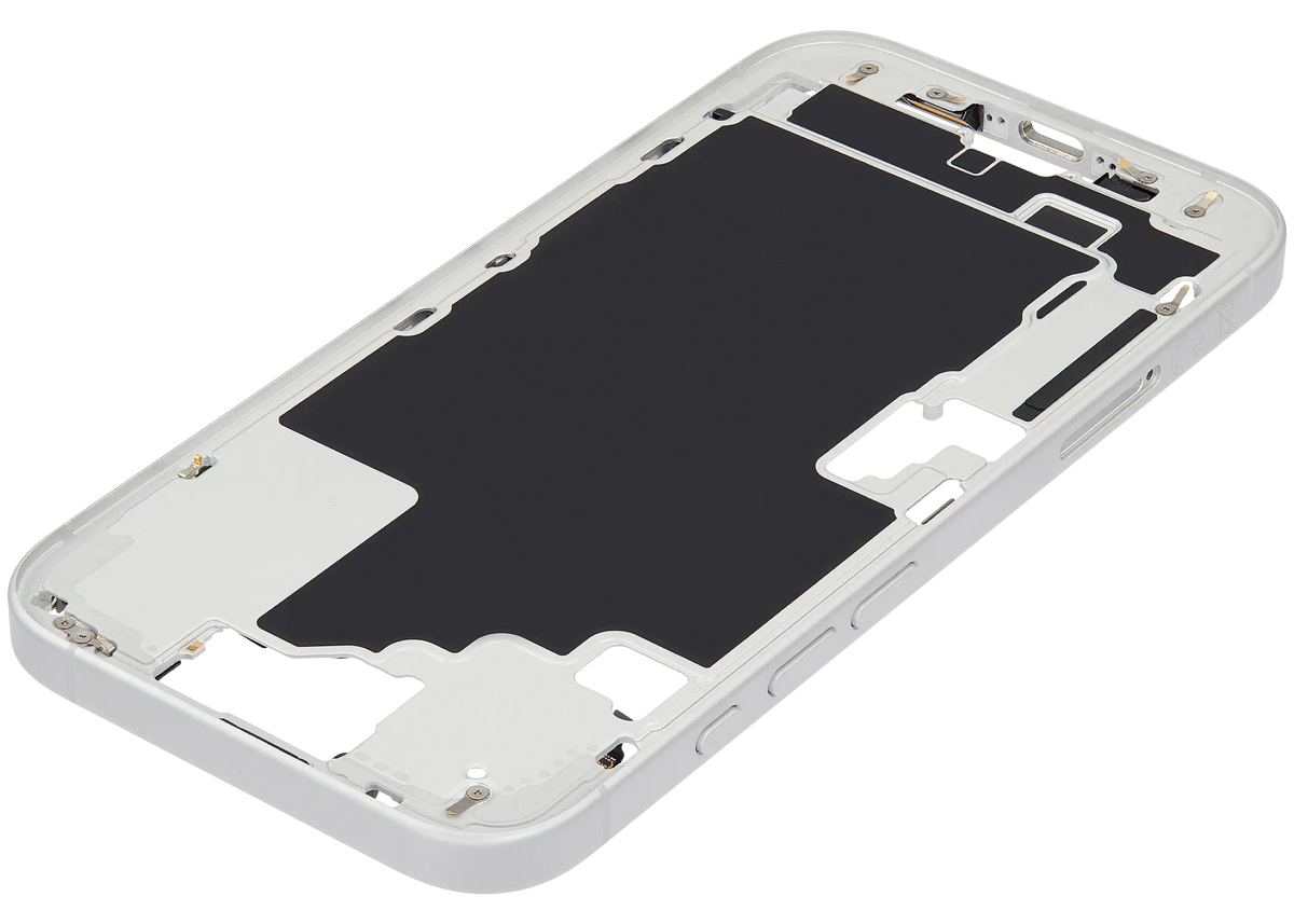 Mid Frame Housing W/ Small Parts For I Phone 16 (Eu / Global Version) (Used Oem Pull: Grade C) (White)
