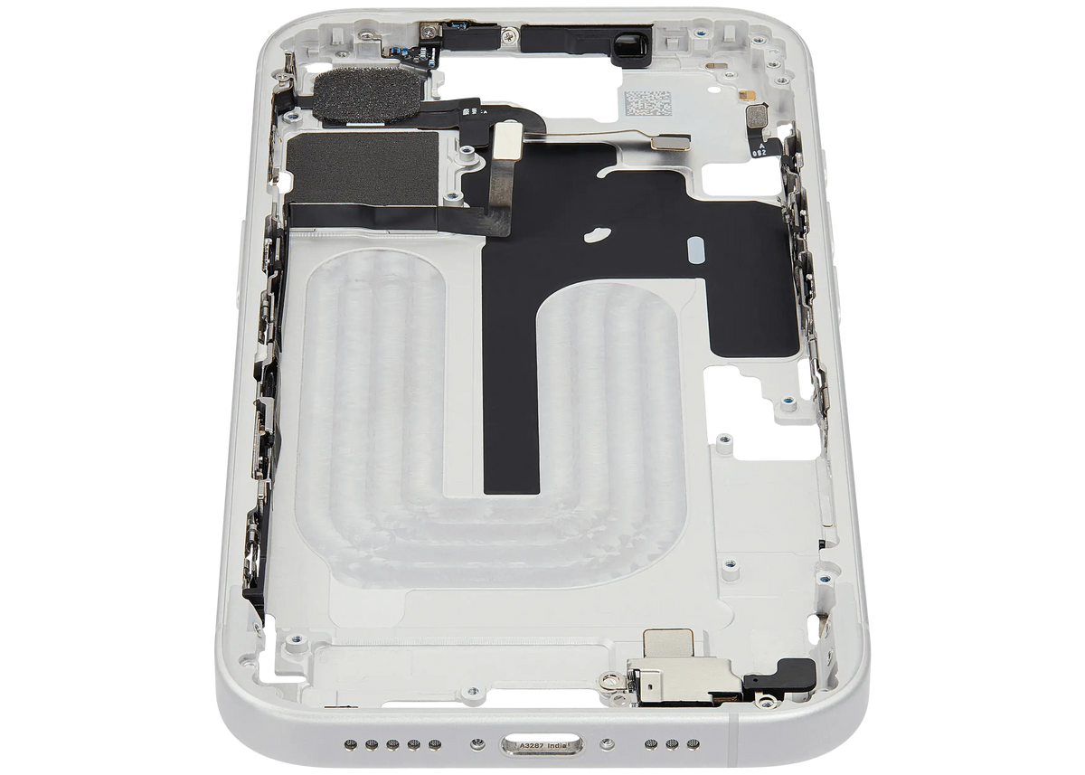 Mid Frame Housing W/ Small Parts For I Phone 16 (Eu / Global Version) (Used Oem Pull: Grade C) (White)