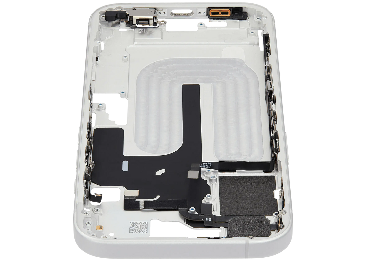 Mid Frame Housing W/ Small Parts For I Phone 16 (Eu / Global Version) (Used Oem Pull: Grade C) (White)