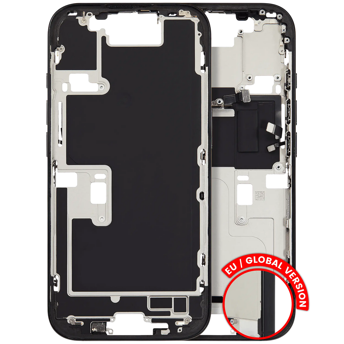 Mid Frame Housing W/ Small Parts For I Phone 16 Pro (Eu / Global Version) (Used Oem Pull: Grade A) (Black Titanium)