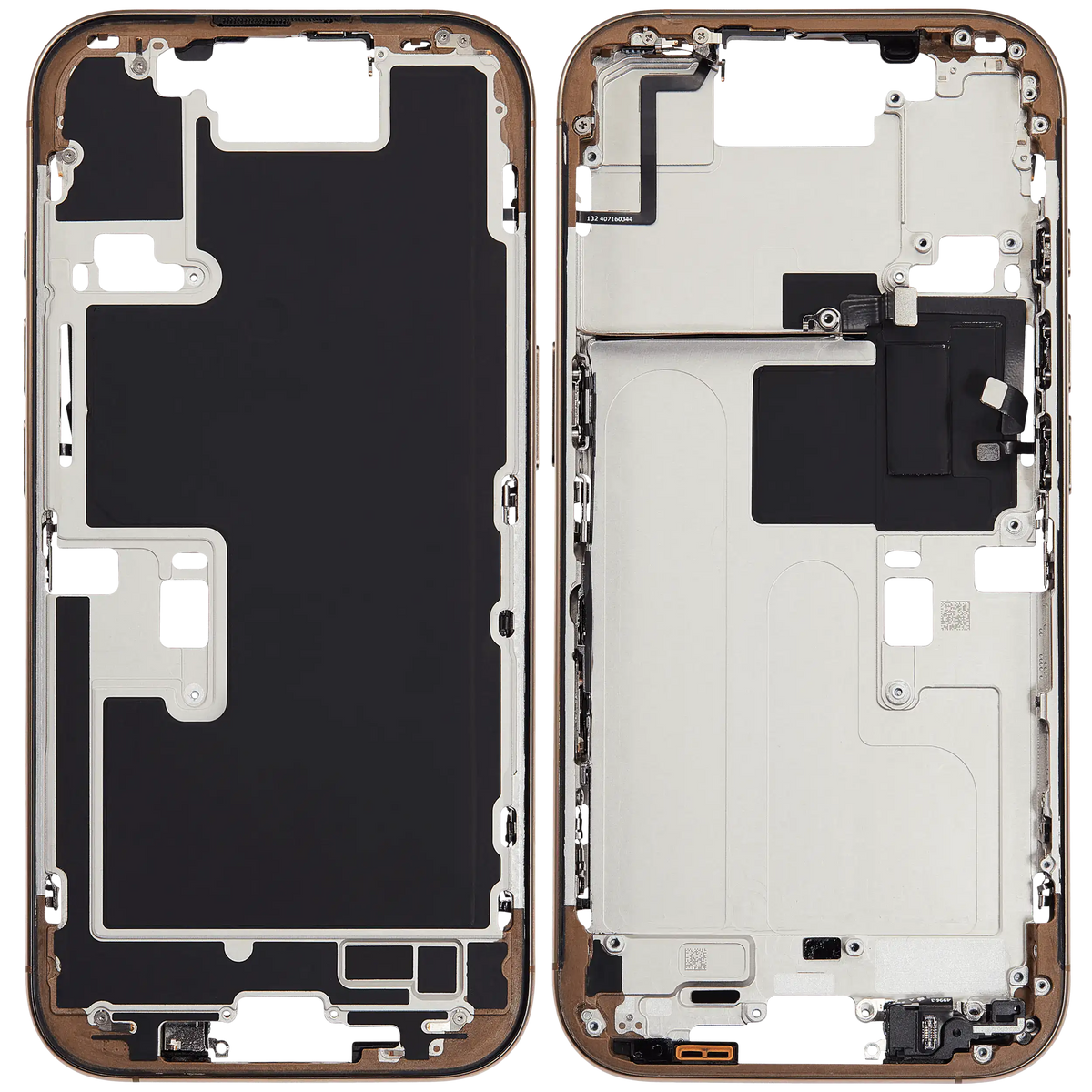 Mid Frame Housing W/ Small Parts For I Phone 16 Pro (Eu / Global Version) (Used Oem Pull: Grade A) (Desert Titanium)
