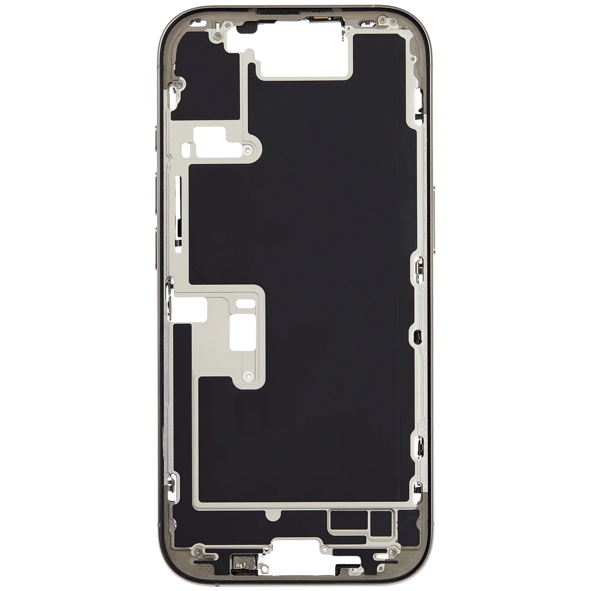 Mid Frame Housing W/ Small Parts For I Phone 16 Pro (Eu / Global Version) (Used Oem Pull: Grade A) (Natural Titanium)
