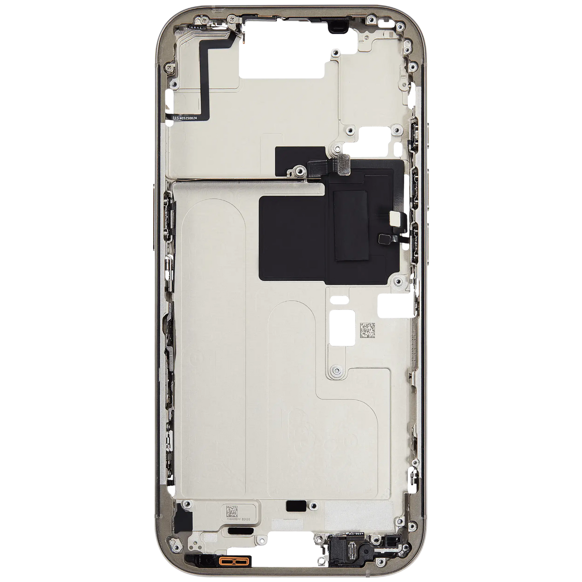 Mid Frame Housing W/ Small Parts For I Phone 16 Pro (Eu / Global Version) (Used Oem Pull: Grade A) (Natural Titanium)