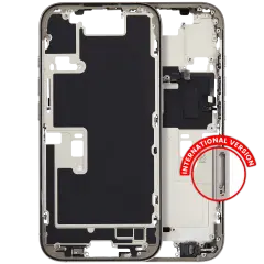 Mid Frame Housing W/ Small Parts For I Phone 16 Pro (Eu / Global Version) (Used Oem Pull: Grade A) (Natural Titanium)