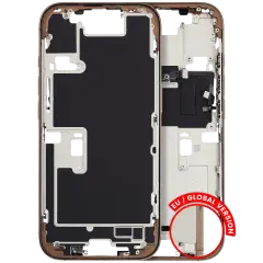 Mid Frame Housing W/ Small Parts For I Phone 16 Pro (Eu / Global Version) (Used Oem Pull: Grade B) (Desert Titanium)