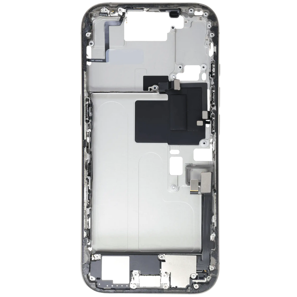 Mid Frame Housing W/ Small Parts For I Phone 16 Pro (Eu / Global Version) (Used Oem Pull: Grade B) (Natural Titanium)