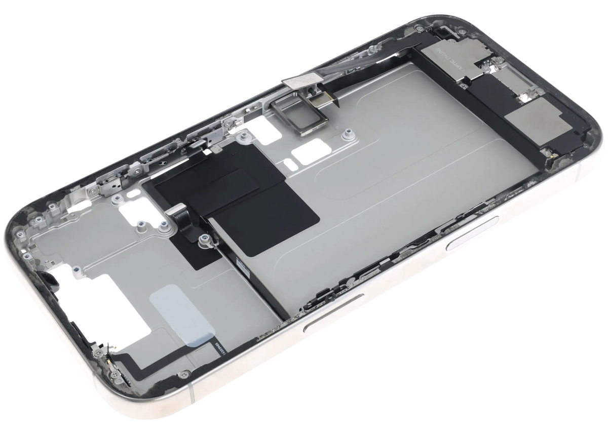 Mid Frame Housing W/ Small Parts For I Phone 16 Pro (Eu / Global Version) (Used Oem Pull: Grade B) (Natural Titanium)