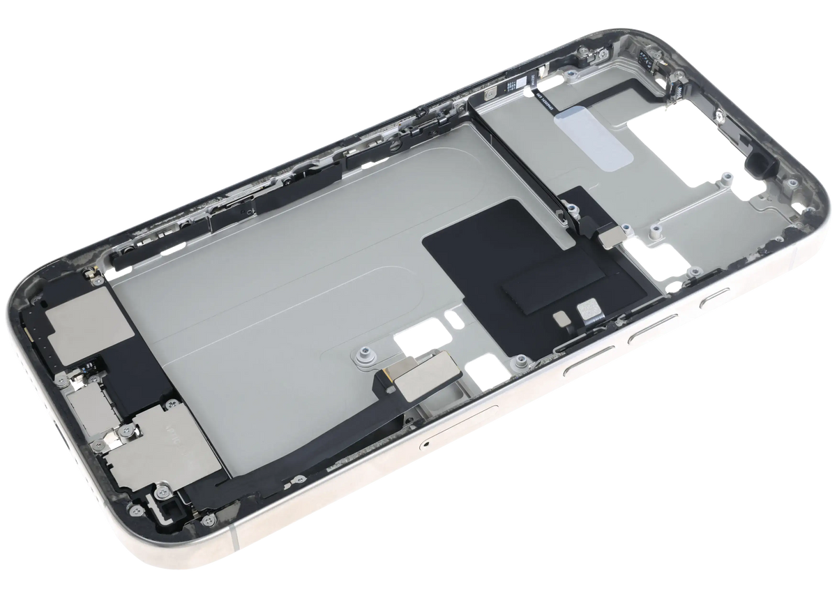 Mid Frame Housing W/ Small Parts For I Phone 16 Pro (Eu / Global Version) (Used Oem Pull: Grade B) (Natural Titanium)