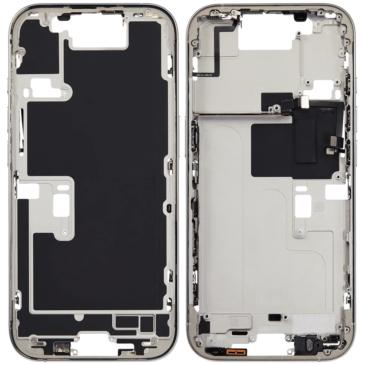 Mid Frame Housing W/ Small Parts For I Phone 16 Pro (Eu / Global Version) (Used Oem Pull: Grade B) (White Titanium)