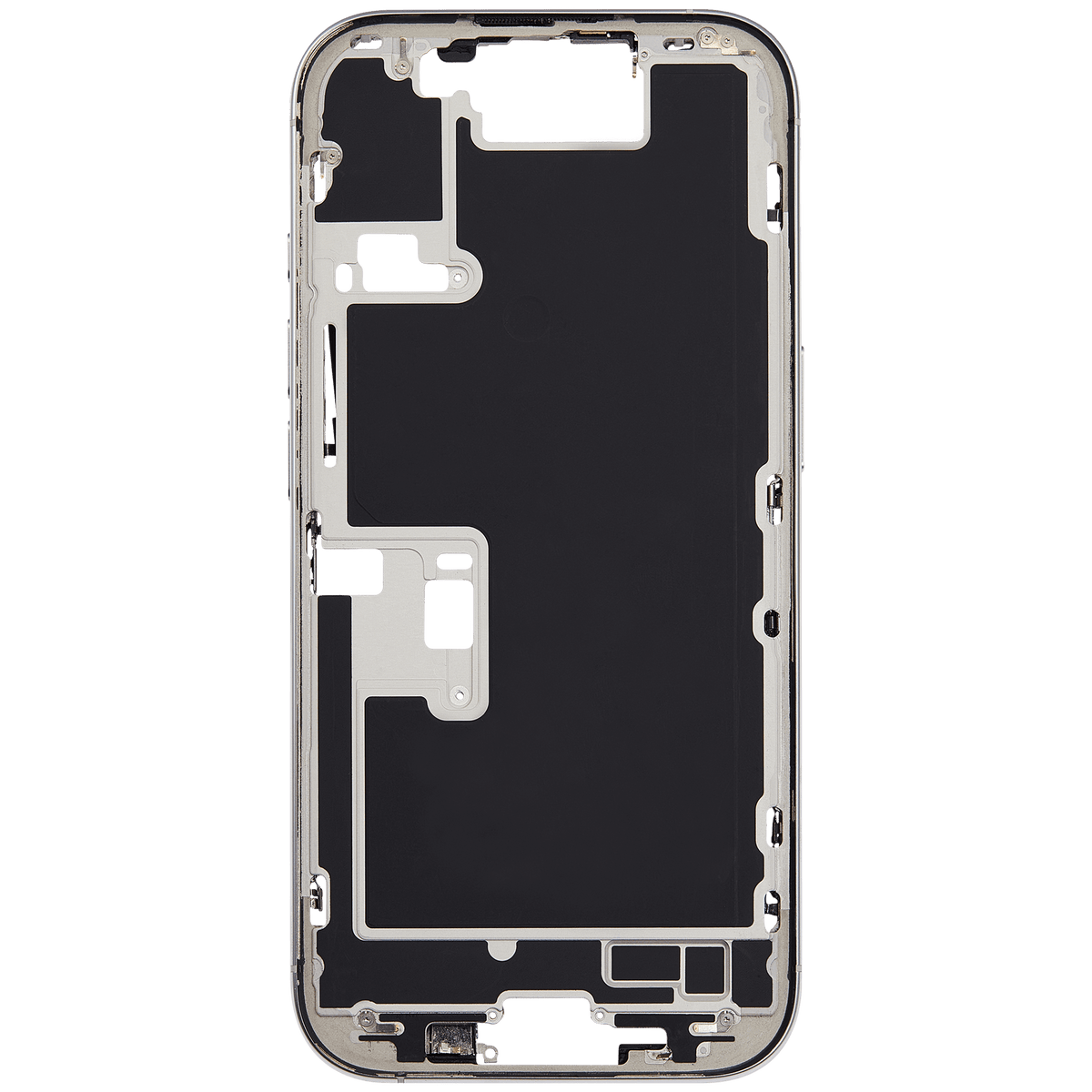 Mid Frame Housing W/ Small Parts For I Phone 16 Pro (Eu / Global Version) (Used Oem Pull: Grade B) (White Titanium)